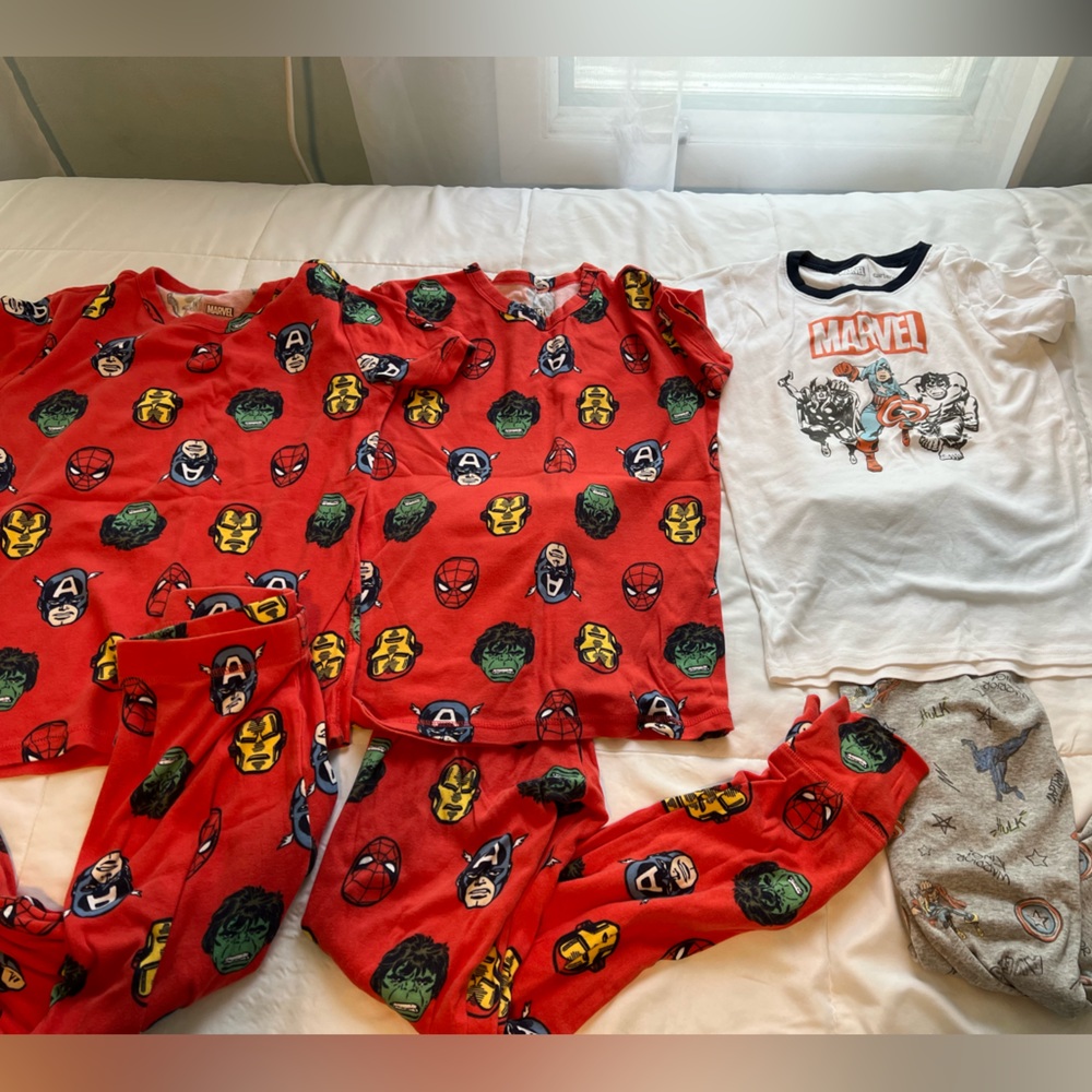 3 Pairs Big Boys Cotton Disney Marvel Gap And Carters Pajamas